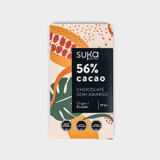 Chocolate Semi-Amarago / 56% Cacao / Barra 80gr