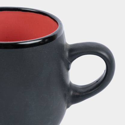 Taza Huila Negra Interior Rojo 250ml